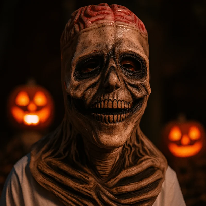 Skeletmasker – Volledig gezichtsmasker van latex met bijpassende hoed