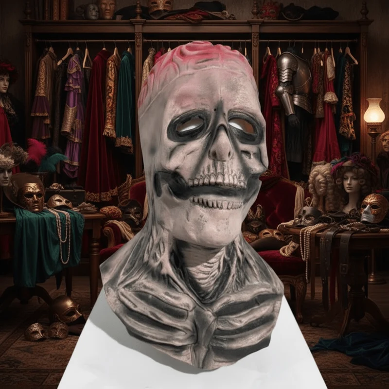 Skeletmasker – Volledig gezichtsmasker van latex met bijpassende hoed