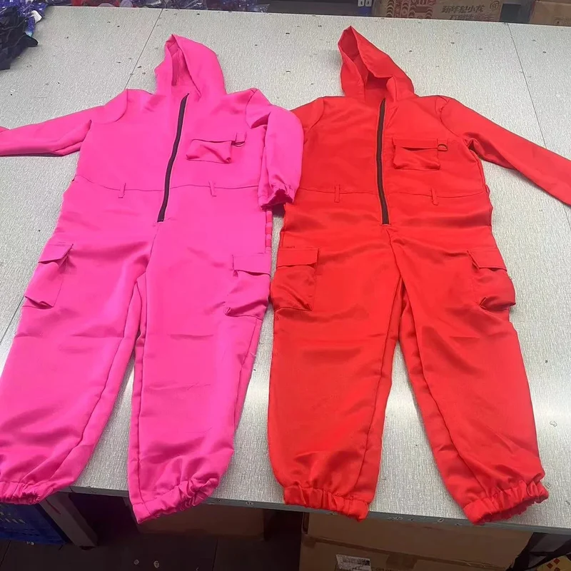 Bewakerskostuum – Jumpsuit met capuchon, handschoenen en geometrisch masker
