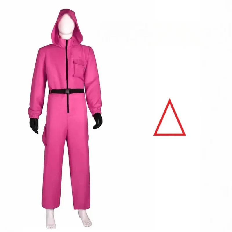 Bewakerskostuum – Jumpsuit met capuchon, handschoenen en geometrisch masker