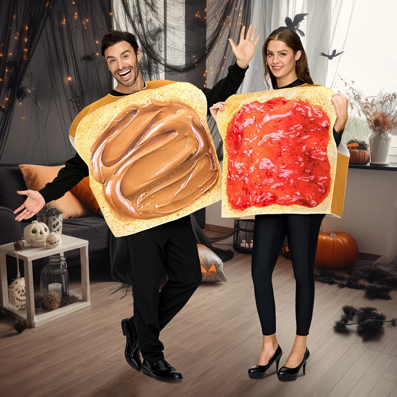 Duokostuum – Pindakaas en jam als toast, over je kleding aan te trekken