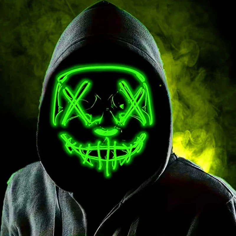 Ledmasker – Oplichtende contour in vijf kleuren voor feesten en cosplay
