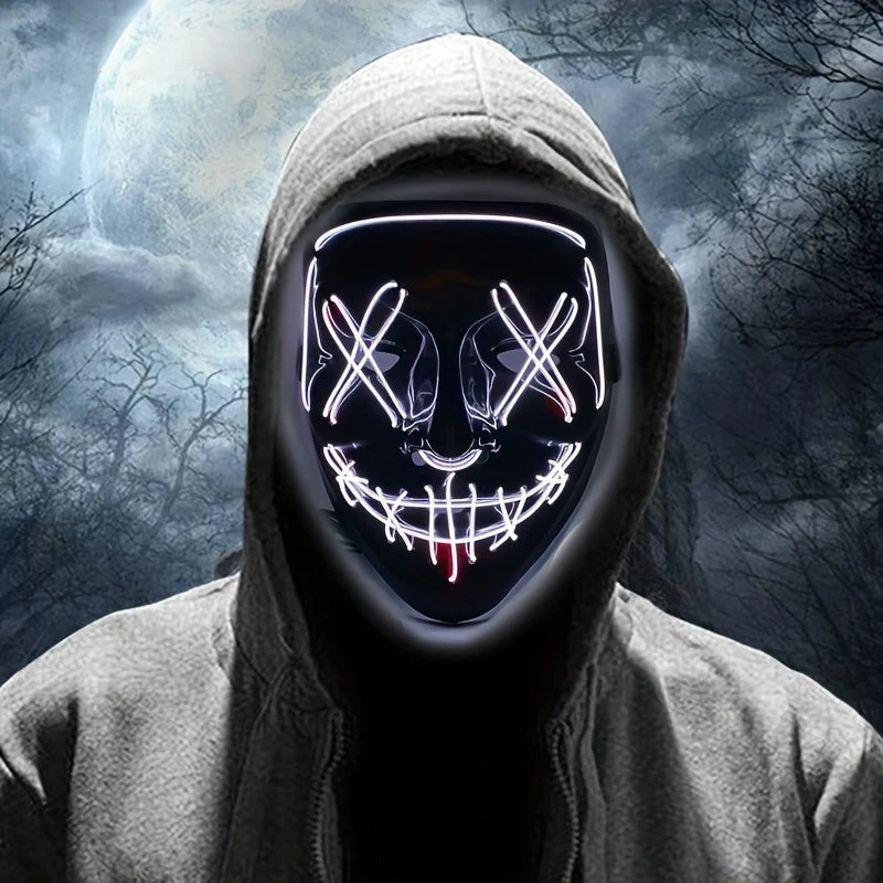 Ledmasker – Oplichtende contour in vijf kleuren voor feesten en cosplay