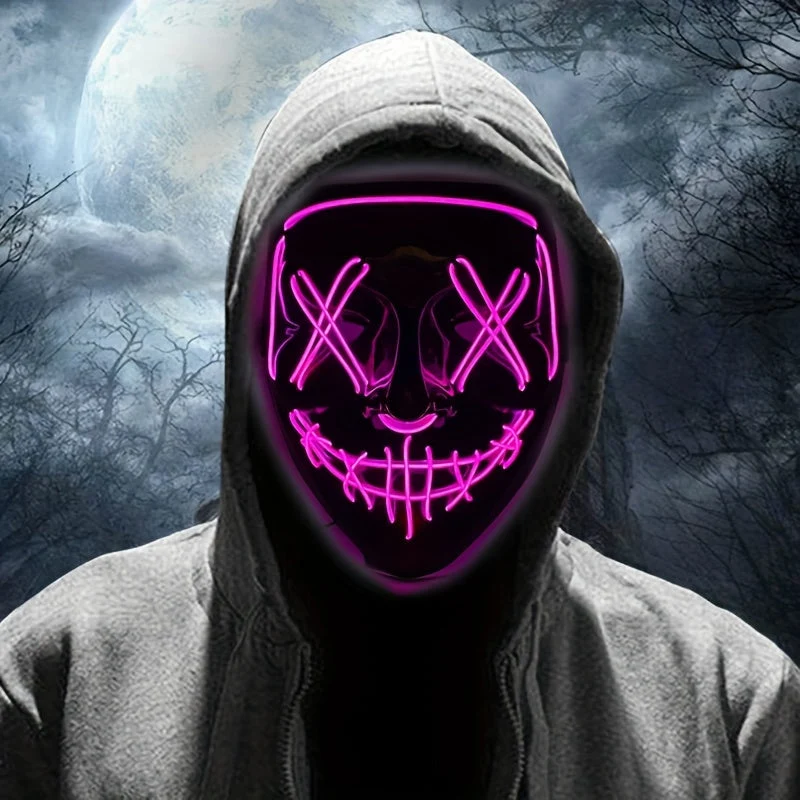 Ledmasker – Oplichtende contour in vijf kleuren voor feesten en cosplay