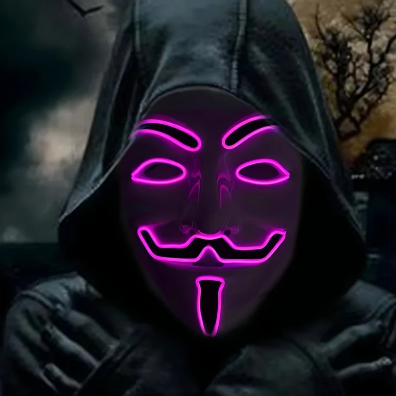 Ledmasker – Oplichtende contour in vijf kleuren voor feesten en cosplay