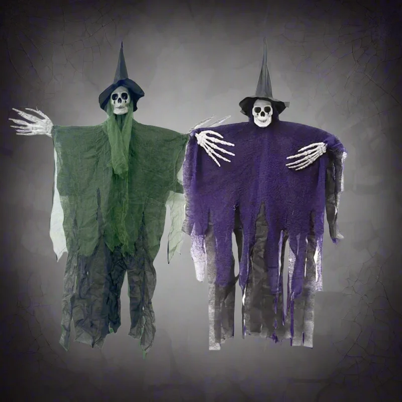 Hangdecoratie spook – Twee figuren van 116 cm met wapperende gewaden