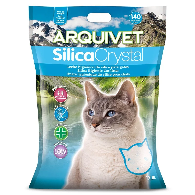Lecho higiénico de arena de sílice para gatos