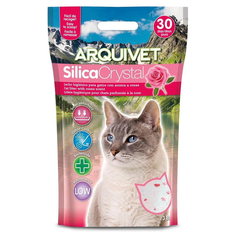 Lecho higiénico de arena de sílice con aroma, para gatos. 3,8 L