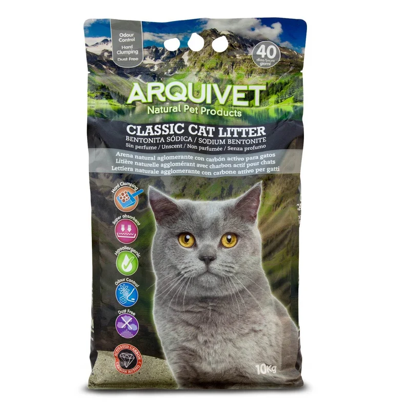 Classic Cat Litter - Arena de bentonita sódica con carbón activo
