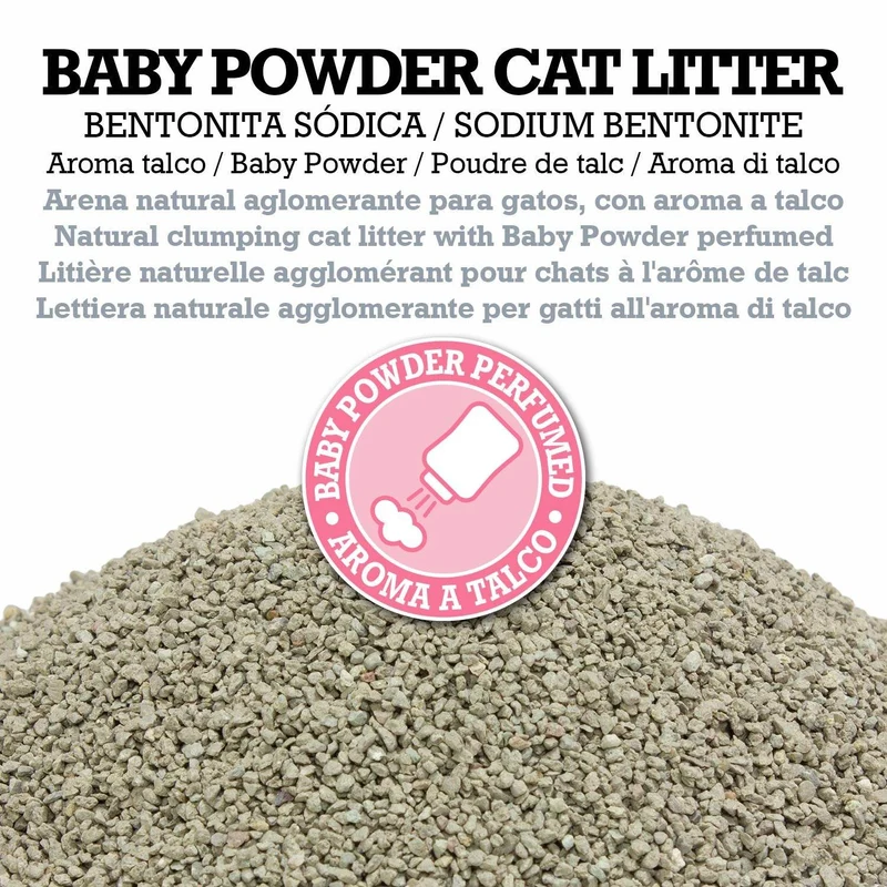 Baby Powder Cat Litter - Arena de bentonita sódica con aroma Talco