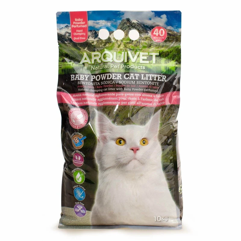 Baby Powder Cat Litter - Arena de bentonita sódica con aroma Talco