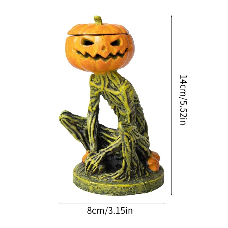 Halloweenfiguur – Pompoenman van gemalen marmer met ledlicht van binnen