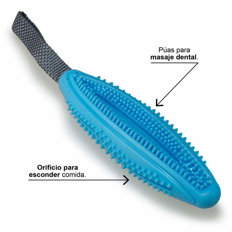 Stick dental azul con tirador