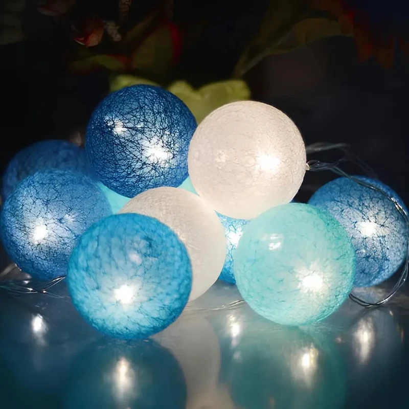 Lichtslinger met katoenen bollen – Vijf lengtes van 1,5 tot 10 meter