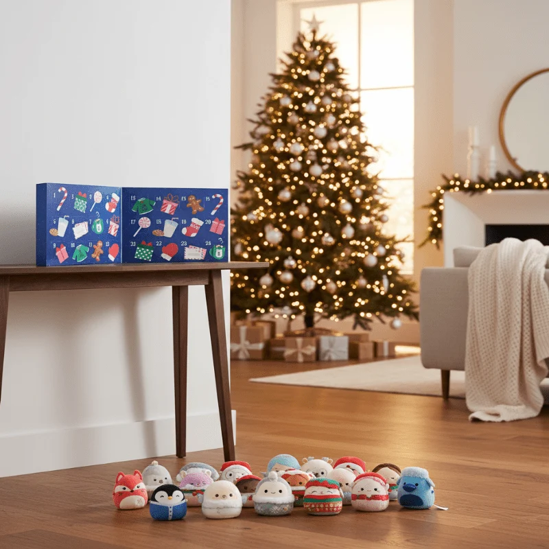 Adventskalender – 24 verzamelfiguurtjes van 3 bij 4 cm achter de deurtjes