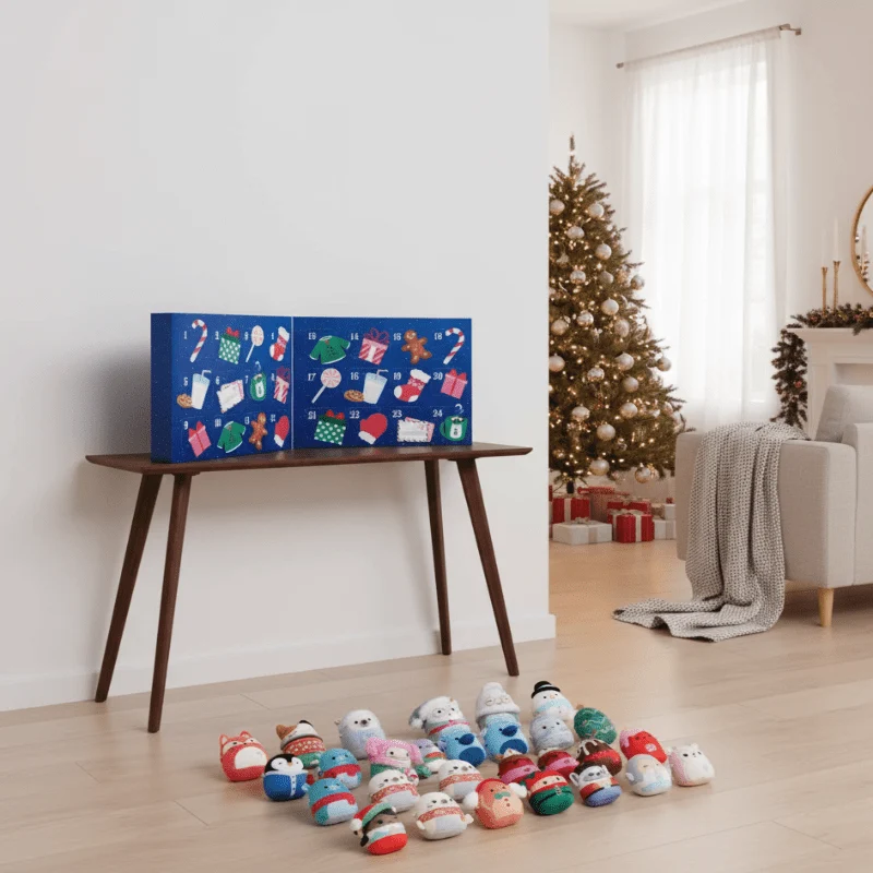 Adventskalender – 24 verzamelfiguurtjes van 3 bij 4 cm achter de deurtjes