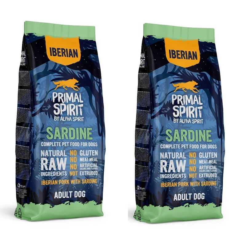 COMBO 2X Primal Spirit Iberian Adult Sardine 12kg Alpha Spirit