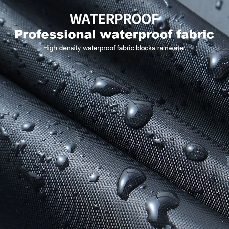 Motorhoes waterdicht – Zilvergecoat weefsel met slotgat en reflectiestrepen