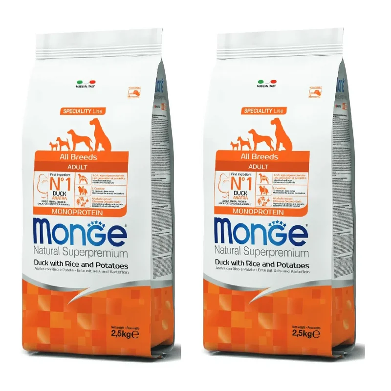 COMBO 2X MONGE MEDIUM ADULT ANATRA 12Kg