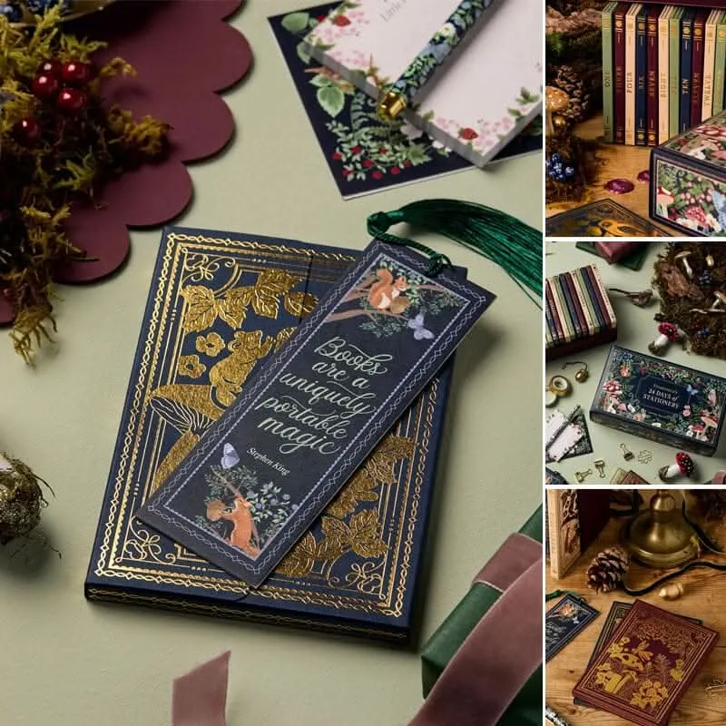 Adventskalender schrijfwaren – 24 deurtjes met notitieboek en pennen
