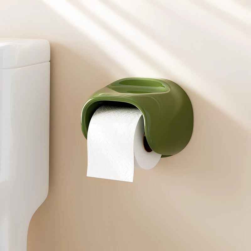 Toiletrolhouder zonder boren – Hoogglans met plankje voor kleine spullen