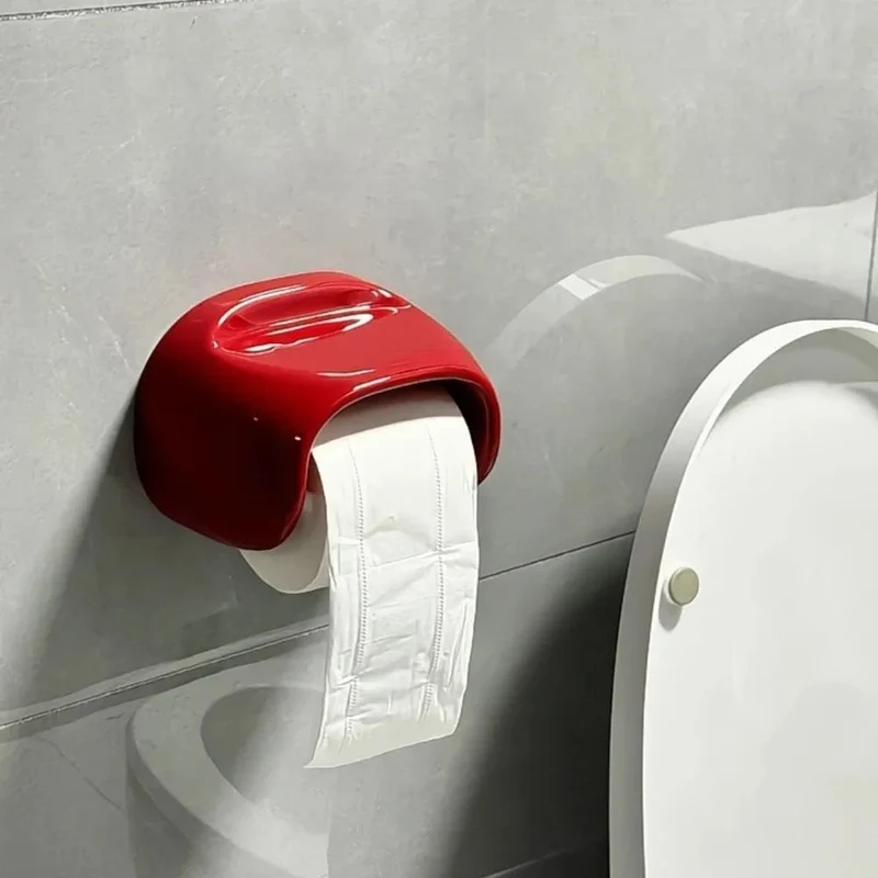 Toiletrolhouder zonder boren – Hoogglans met plankje voor kleine spullen