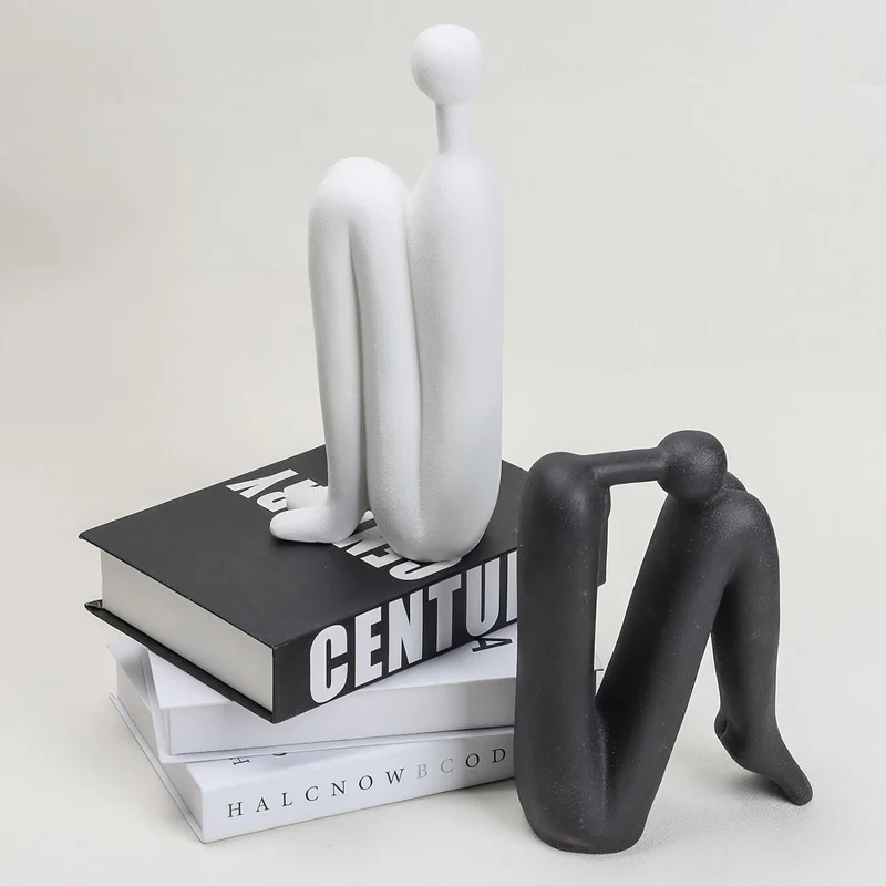 Boekensteunen sculpturaal – Zwaar porselein met antislip onderkant