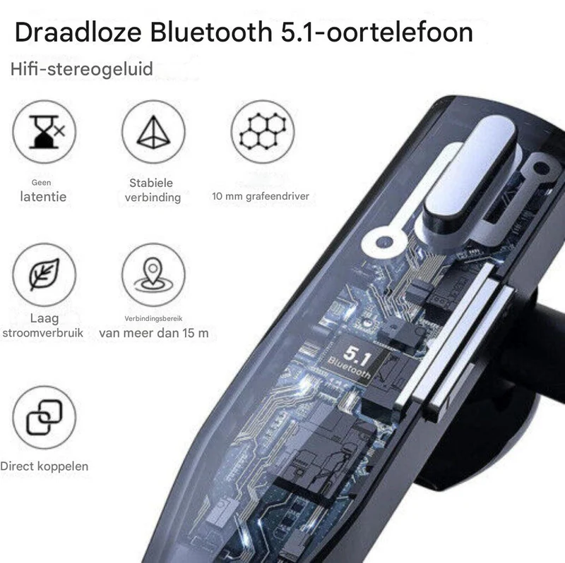 Bluetooth headset – dubbele microfoon met ruisonderdrukking