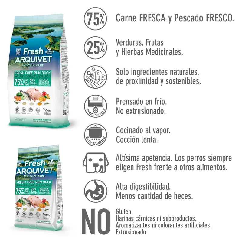 Alimento semihúmedo con Pato fresco criado en libertad - Fresh