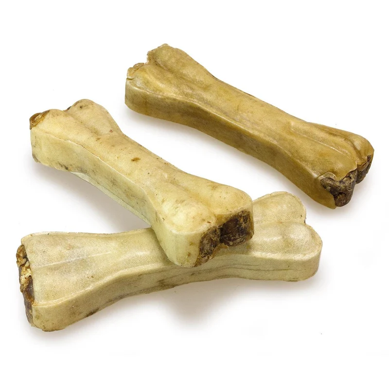 Hueso prensado piel de búfalo relleno con nervio de búfalo (retractilado)