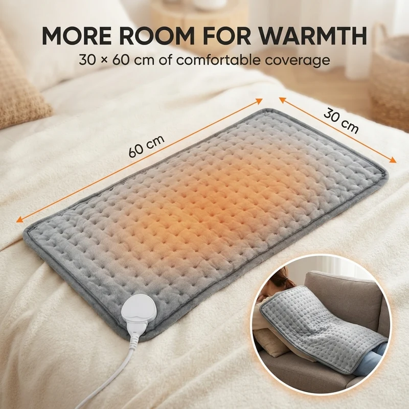 Verwarmingskussen 30x60 cm – negen temperatuurstanden en timer