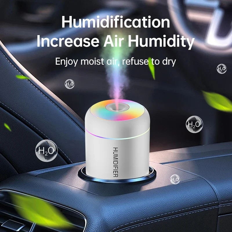Mini luchtbevochtiger 180 ml – USB, geurfunctie en sfeerlicht