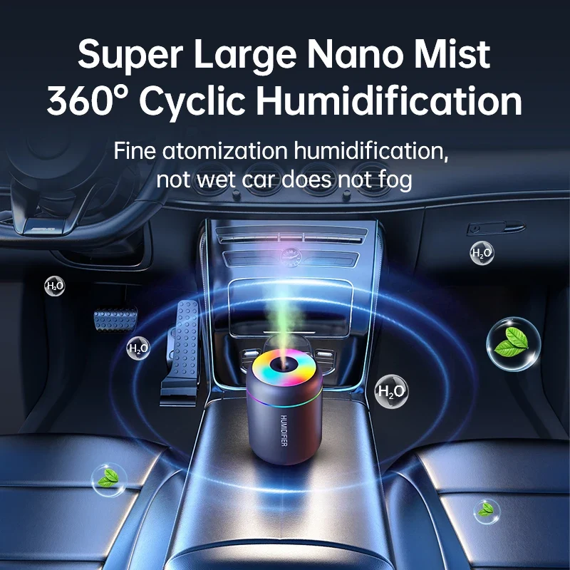 Mini luchtbevochtiger 180 ml – USB, geurfunctie en sfeerlicht