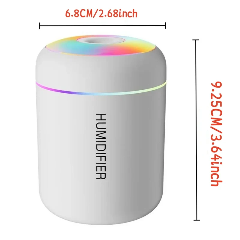 Mini luchtbevochtiger 180 ml – USB, geurfunctie en sfeerlicht