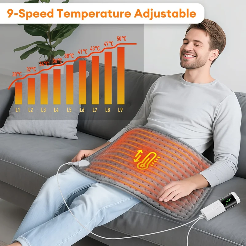 Verwarmingskussen 30x60 cm – negen temperatuurstanden en timer