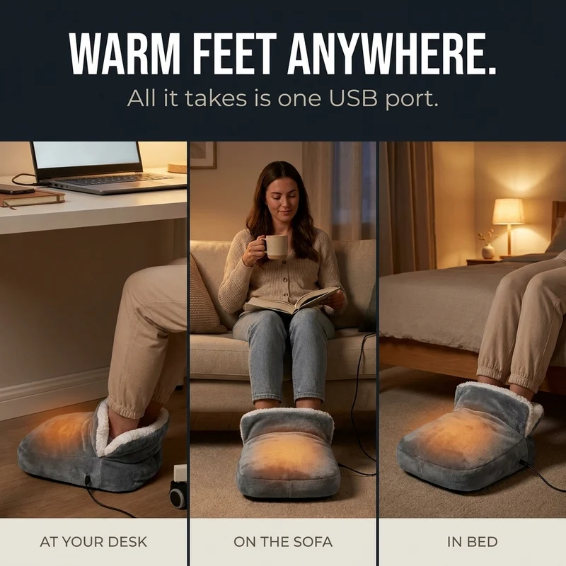 Elektrische voetenwarmer – zacht pluche met snelle opwarmtijd