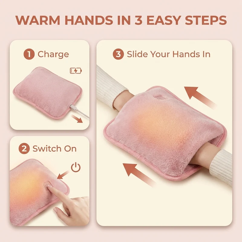 Handwarmer – oplaadbaar met zachte hoes voor koude winterdagen