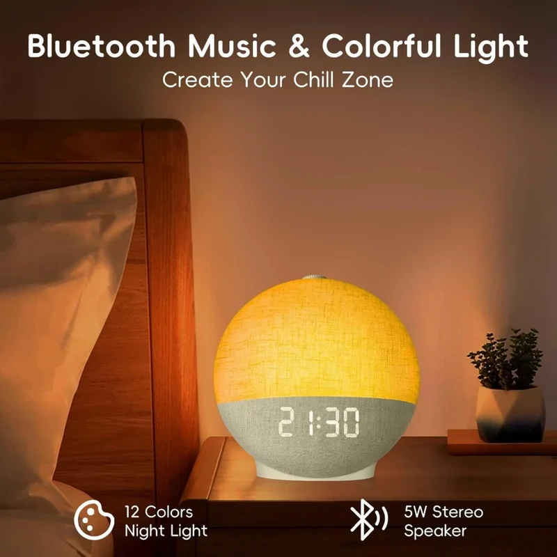 Wake-uplicht – zonsopgang, witte ruis en bluetoothluidspreker