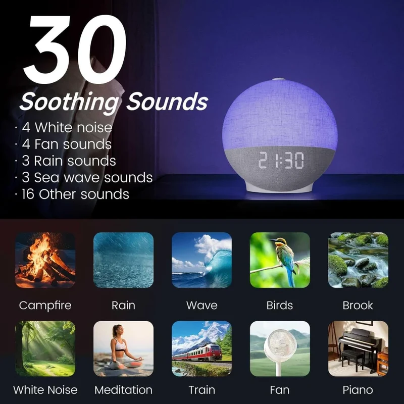 Wake-uplicht – zonsopgang, witte ruis en bluetoothluidspreker
