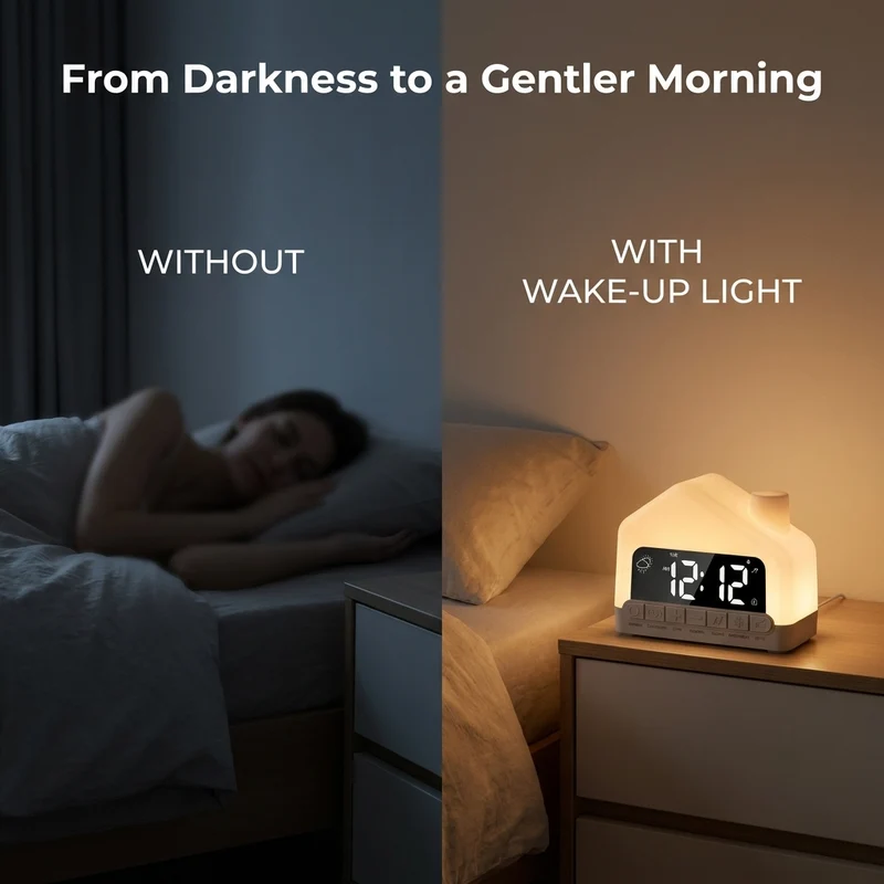 Wake-uplicht wekker – zonsopgang in 12 kleuren en natuurgeluiden