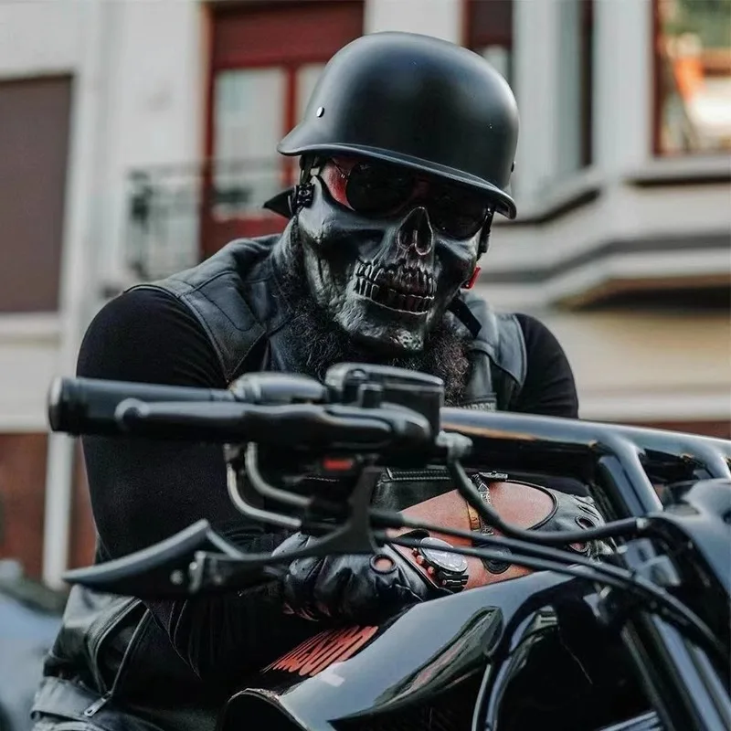 Motorhelm Halve – Vintage Design & Ventilatie met Veiligheidsbril