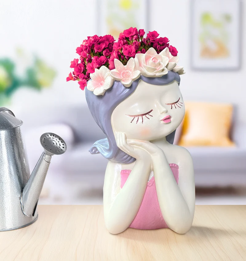 Vaso Decorativo Con Volto Viso Vasetto Per Piantine Da Interno Faccia Statuetta Il Gruppone
