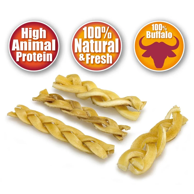 Trenzado de Piel de Búfalo - 100 g - 12cm - 5 unidades