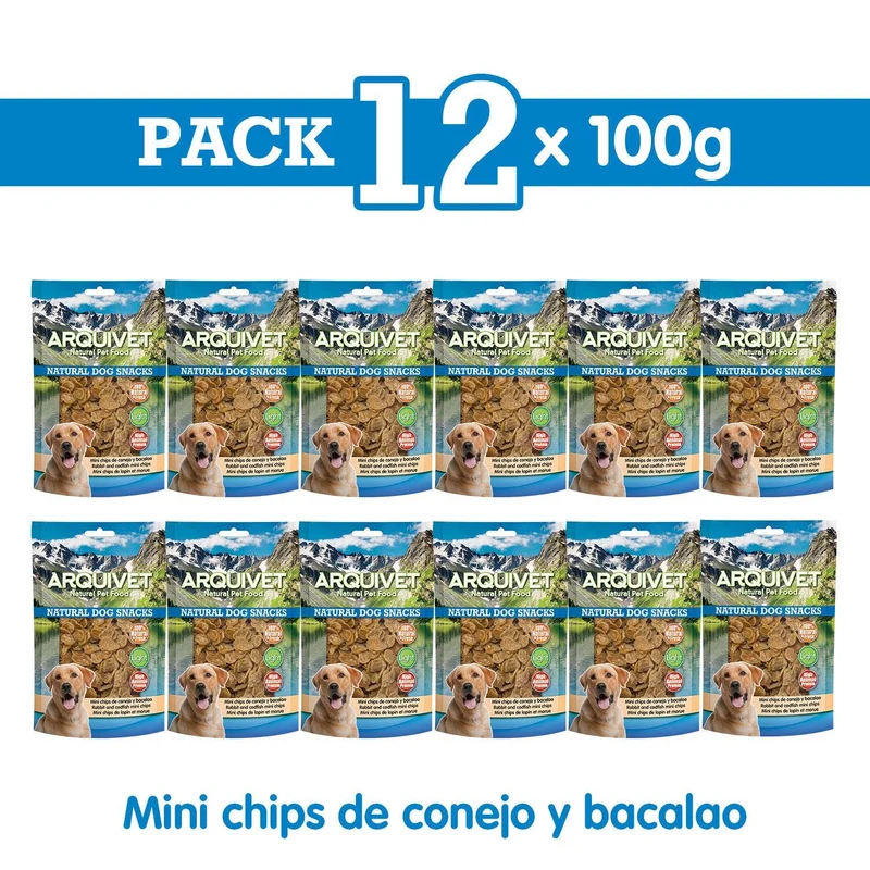 Mini chips de conejo y bacalao