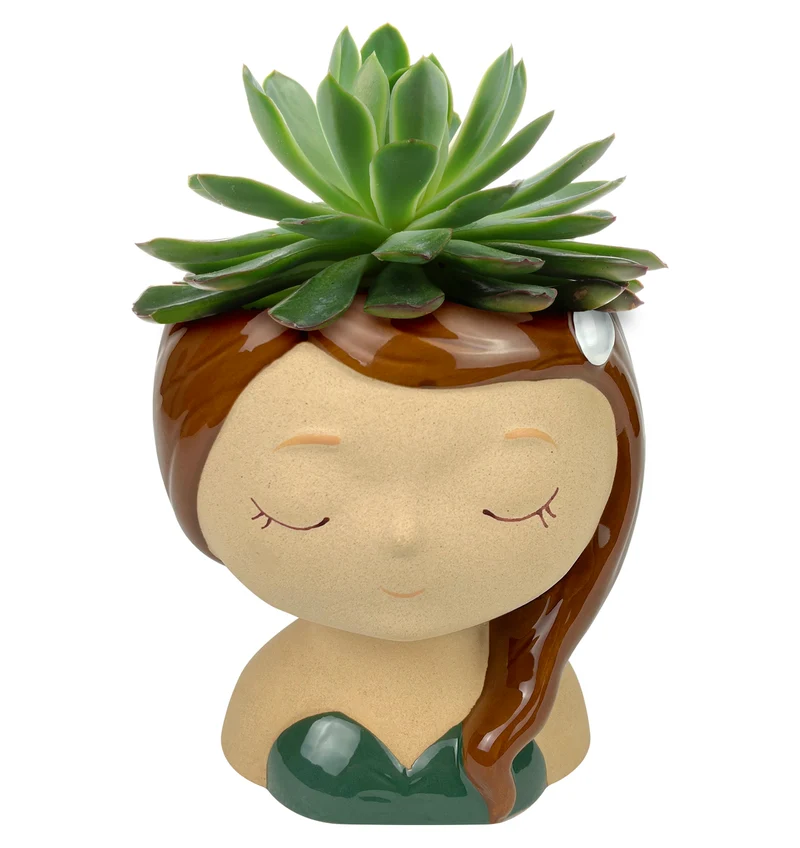 Vaso Decorativo In Ceramica Con Volto Viso Vasetto Per Piantine Da Interno Il Gruppone