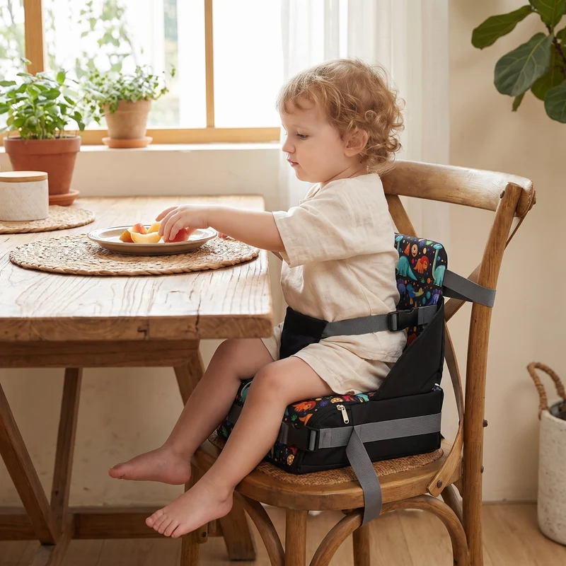 Stoelverhoger baby – Opvouwbaar eetzitje met harnas voor aan tafel