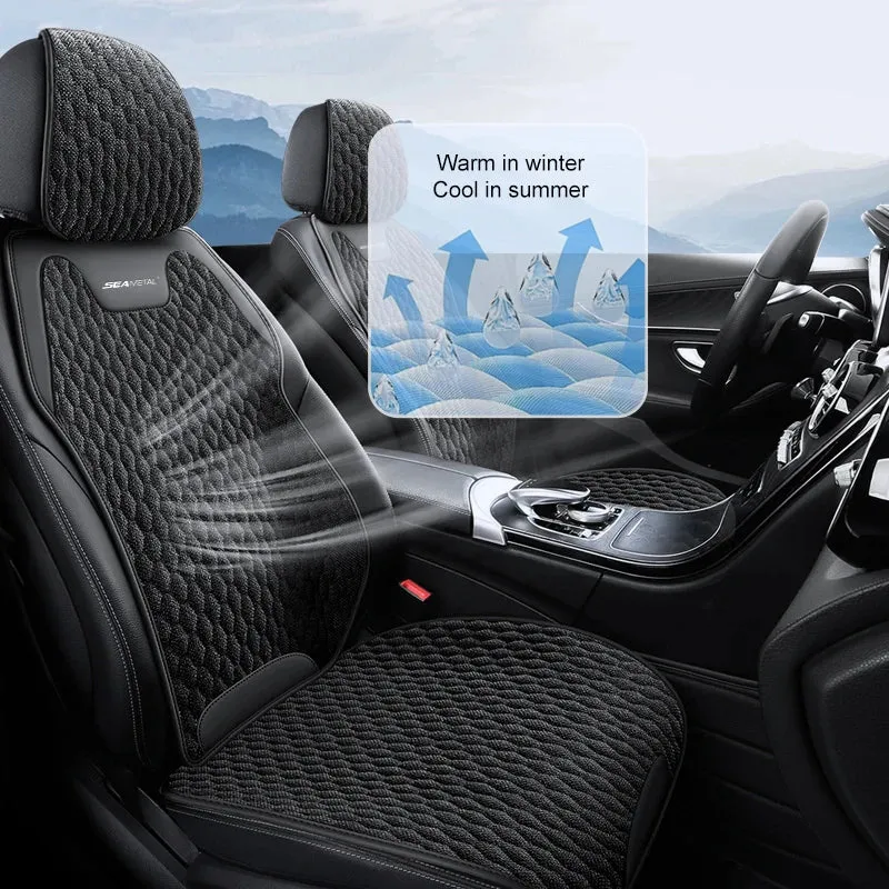 Linnen Autostoelhoes – Ademend, Antislip & Universele Bescherming voor Elke Auto