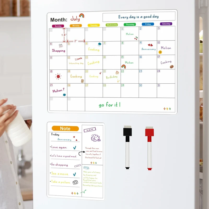 Magnetische Kalender – Uitwisbaar Whiteboard voor Koelkast