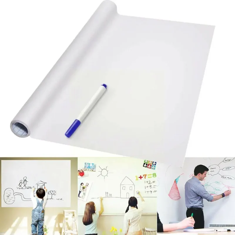 Whiteboard Sticker – Zelfklevend, Uitwisbaar & 45 × 200 cm