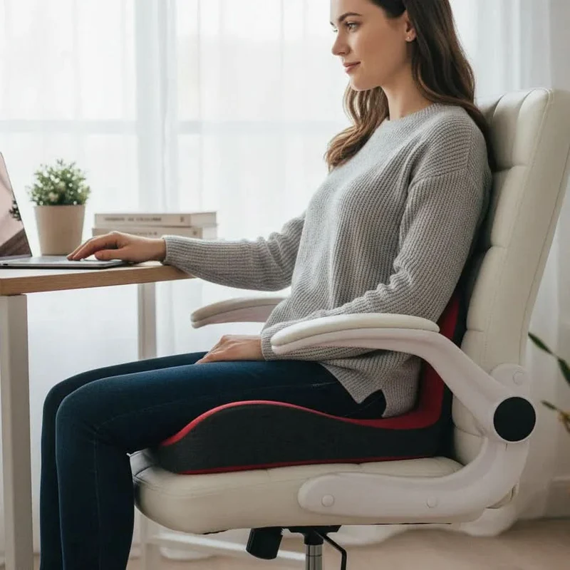 Ergonomisch Zitkussen – L-Vorm, Memory Foam & Ademende Hoes